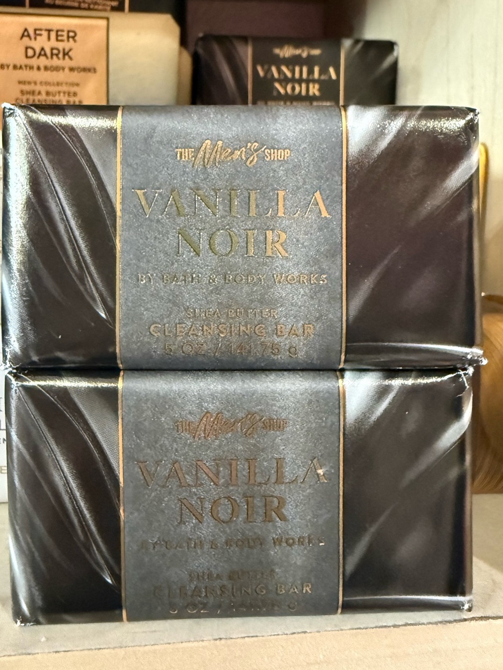 2 Bath & Body Works Vanilla Noir Cleansing Bar - Brown & Gold